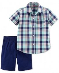 Carter's 2-Pc. Plaid Cotton Shirt & Shorts Set, Toddler Boys