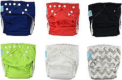Charlie Banana 2-in-1 6-Piece Reusable Diapers, Super Dude