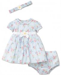 Little Me 2-Pc. Floral-Print Dress & Diaper Cover Set, Baby Girls