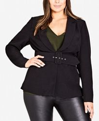 City Chic Trendy Plus Size Belted Blazer