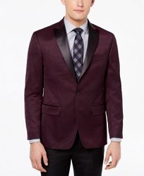 Ryan Seacrest Distinction Men's Modern-Fit Burgundy Textured Dinner Jacket, Created for Macy's