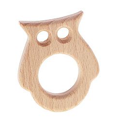 Homyl Wooden Teether Toy Natural Teething Relief and Pacifier Pendant Baby Grasping Nursing Toy - Owl, as described