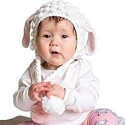 Huggalugs Baby and Toddler Girls Lamb Beanie Hat (0 to 6 months)