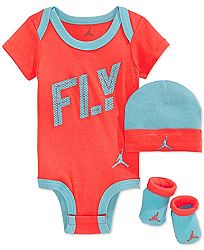 Nike Michael Jordan Baby Girls' 3-Piece FLY Bodysuit, Hat & Booties Set, 0-6 Months