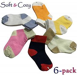 Foxy Fane Cute Soft & Cozy Cotton Baby Socks [3 - 12 Months - 6 Pack]