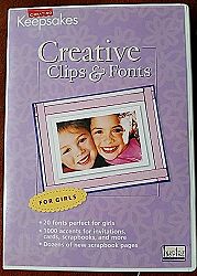 Keepsakes Creative Clips & Fonts for Girls (20 fonts perfect for girls/1000 accents for invitations, cards, scrapbooks, and more/Dozens of new scrapbook pages)