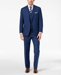 Michael Kors Men's Classic-Fit Blue Birdseye Vested Suit