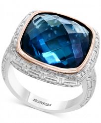 Balissima by Effy London Blue Topaz Ring (12 ct. t. w. ) in Sterling Silver & 18k Rose Gold