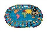 Joy Carpets Kid Essentials Early Childhood Oval Hands Around The World Rug, Multicolored, 7'8" x 10'9"