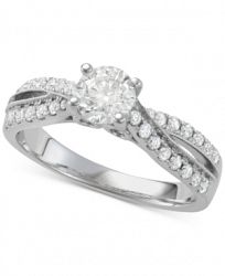 Diamond Twist Engagement Ring (1-1/7 ct. t. w. ) in 14k White Gold