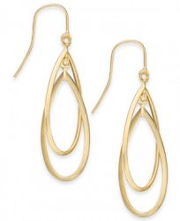 Double Hoop Dangle Drop Earrings in 14k Gold