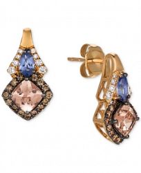 Le Vian Chocolatier Multi-Gemstone (1-1/8 ct. t. w. ) & Diamond (3/8 ct. t. w. ) Drop Earrings in 14k Rose Gold