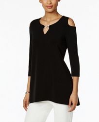 Jm Collection Petite Cold-Shoulder Top, Created for Macy's