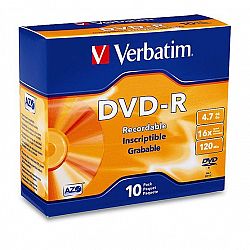 Verbatim DVD-R 4.7GB 16X Slim Case - 10 pack