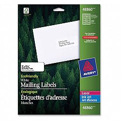 Avery EcoFriendly White Mailing Labels - 1 x 2-5/8 Inches - 300