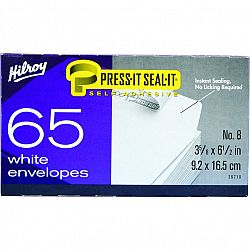 Hilroy Press-It Seal-It No.8 Boxed Envelopes - 65 Pack