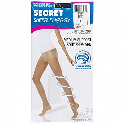 Secret Slimmers Active Leg Pantyhose - B - Black