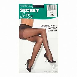 Secret Silky Control Top Panty Hose - D - Black