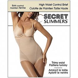 Secret Slimmers High Waist Control Brief - Large - Black