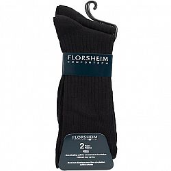 Florsheim Men's Casual Crew Socks - Black - 2 pair