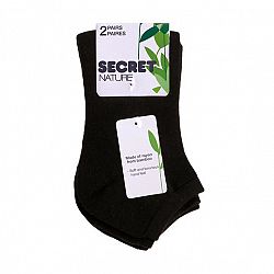Secret Nature Bamboo Low Cut Socks - Black - 2 pair