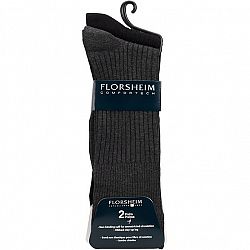 Florsheim Men's Casual Crew Socks - Black/Grey - 2 pair