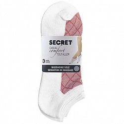Secret Massaging Comfort Socks - Diamonds - White/Pink - 3 Pairs