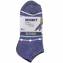 Secret Cotton Comfort Fashion Socks Low Cut- Purple - 3 pair