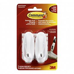 Command™ Wire Hooks - White - 2's