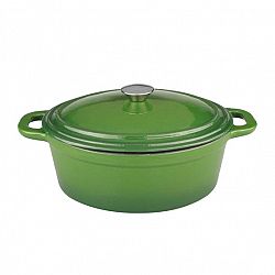 Neo Cast Iron Oval Covered Casserole - Green - 8qt