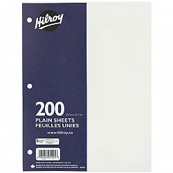 Hilroy Refill Paper - Plain - 200 sheet