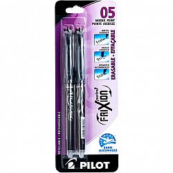 Pilot FriXion Point 0.5mm Erasable Refillable Pens - Black Ink - 2 pack