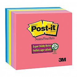 3M Post-it Notes Super Sticky - Jewel Pop Collection - 3 x 3inch - 5 pads/pack