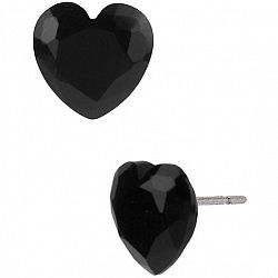 Betsey Johnson Small Heart Stud Earrings - Black