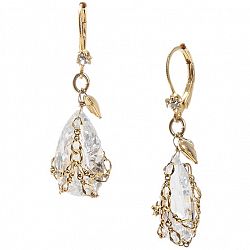 Betsey Johnson Mini Briolette Earrings - Crystal