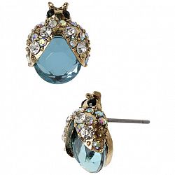 Betsey Johnson Ladybug Stud Earrings - Blue