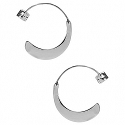 Kenneth Cole Half Moon Hoop Earrings -Silver