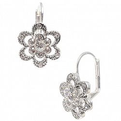 Betsey Johnson Flower Earrings - Crystal