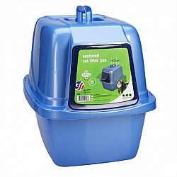 VanNess Enclosed Litter Box - Blue/Grey
