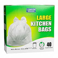 London Drugs Plastic Kitchen Bags - White - Large/40's