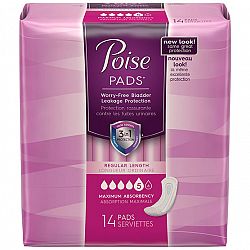 Poise Ultra Absorbency Pads with Side Shields - 14's