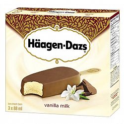 Haagen Dazs Take Home Ice Cream Bars - Vanilla Milk Chocolate - 3 x 88ml