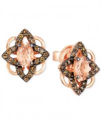Le Vian Chocolatier Peach Morganite (5/8 ct. t. w. ) & Diamond (1/3 ct. t. w. ) Stud Earrings in 14k Rose Gold