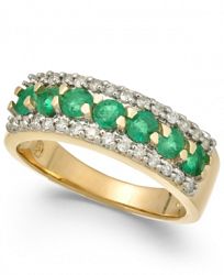 Emerald (7/8 ct. t. w. ) & Diamond (1/4 ct. t. w. ) Ring in 14k Gold