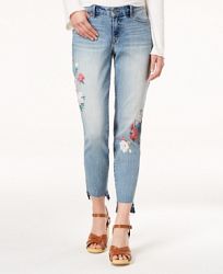 Vintage America Petite Floral-Print Skinny Ankle Jeans