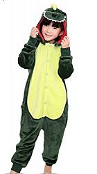 ANGELIENO Unisex Dinosaur Kids Pajamas Animal Costume Sleeping Wear 5 size (M, Green Dinosaur)