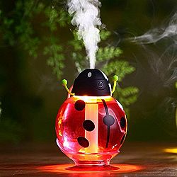 Beatles Car Humidifier USB Powered with Sponge 0 Radiation Cool Mist Humidifier Automatic Shut-Off Humidifier and Optional Night Light for Car Mist and Baby Room Mist 260ml (Red)