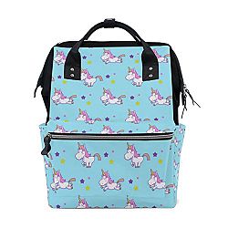 ALIREA Unicorn Pattern Diaper Bag Backpack, Large Capacity Muti-Function Travel Backpack