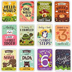 NEW Product 3-in-1 Gift Set - Baby Milestone Memory Cards in Keepsake Box with Infographic Chart. Girl / Boy. Beautiful, Classy, Cool, the finest Baby Gift you will ever give or receive