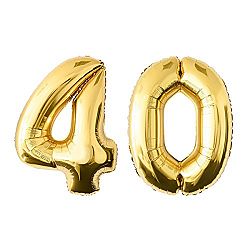NUOLUX Gold Number 40th Balloon Party Festival Decorations Birthday Anniversary Jumbo Foil Balloons Party Supplies